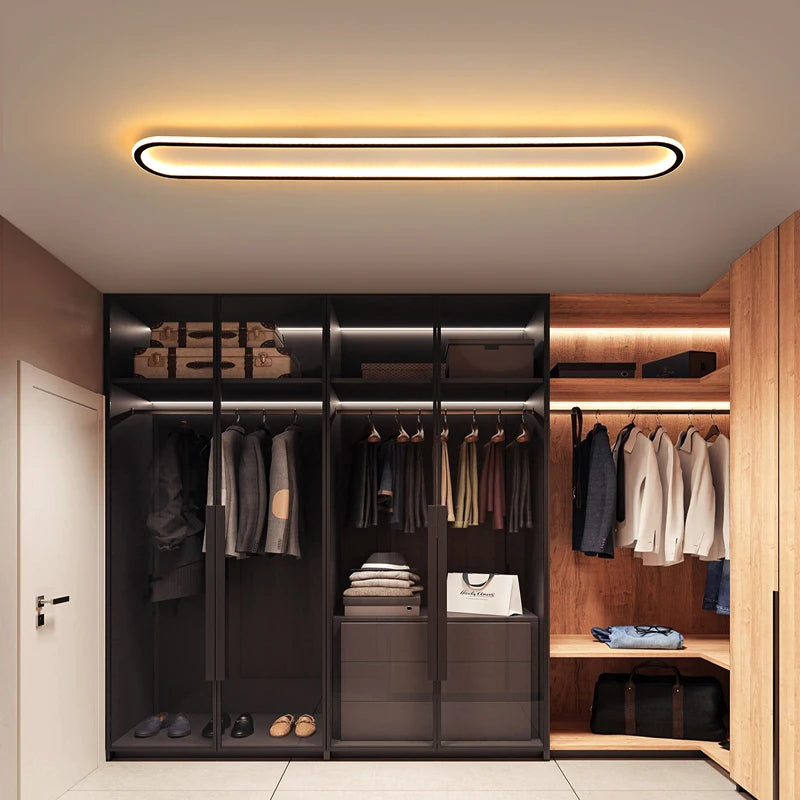 lustre led minimaliste en bande acrylique avec projecteur moderne