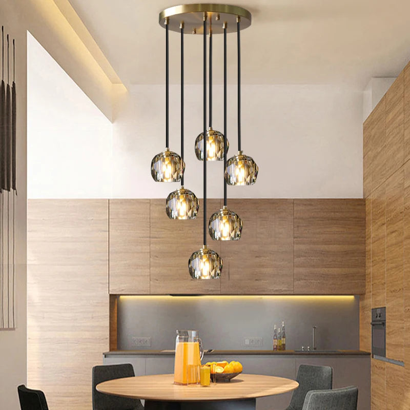 lustre contemporain en cristal pour restaurant café et bar - vue 3 sur 11