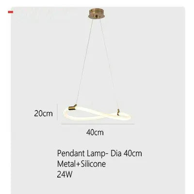Creative Line Pendant Lamp with 360 degree Lighting for Bedroom Living room Dining room Kitchen lighting - vue 10 sur 11