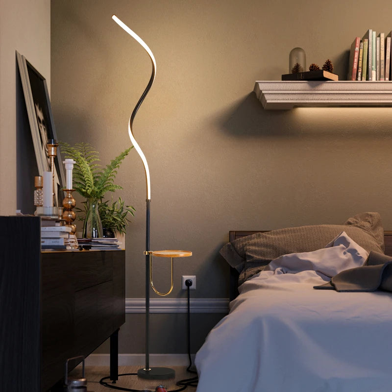 lampadaire led courbe moderne décoration nordique lampes debout luminaires