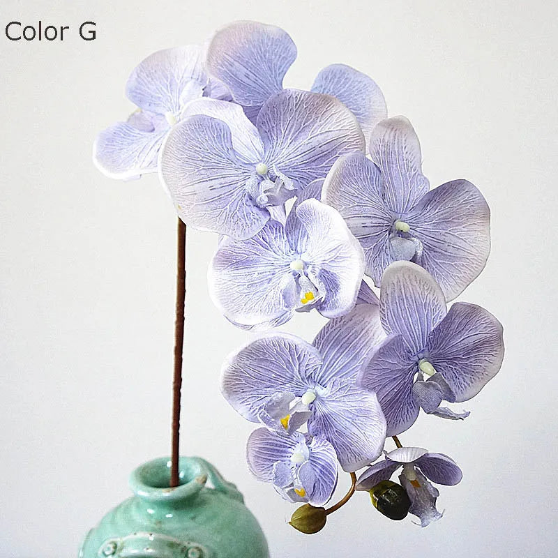 10 têtes d'orchidées artificielles rétro pour décorations élégantes - vue 6 sur 17