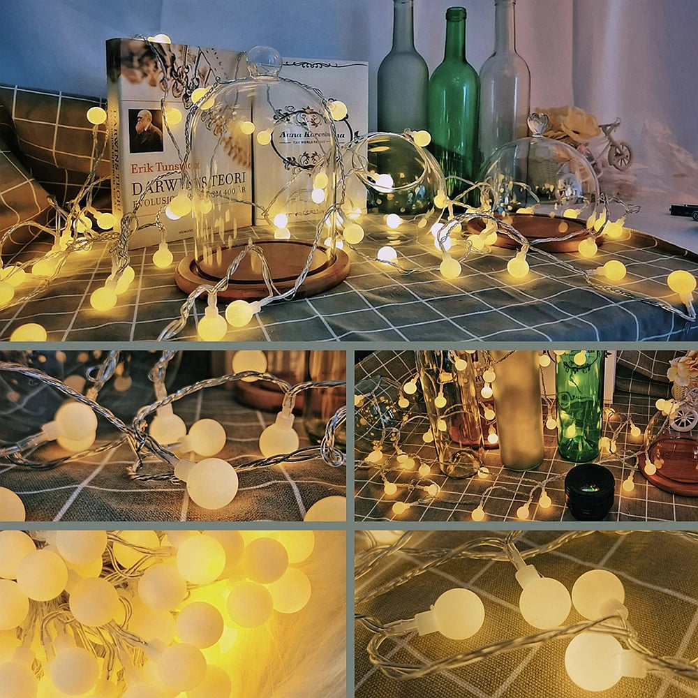 guirlande lumineuse à led en forme de boule pour extérieur et décoration - vue 5 sur 8