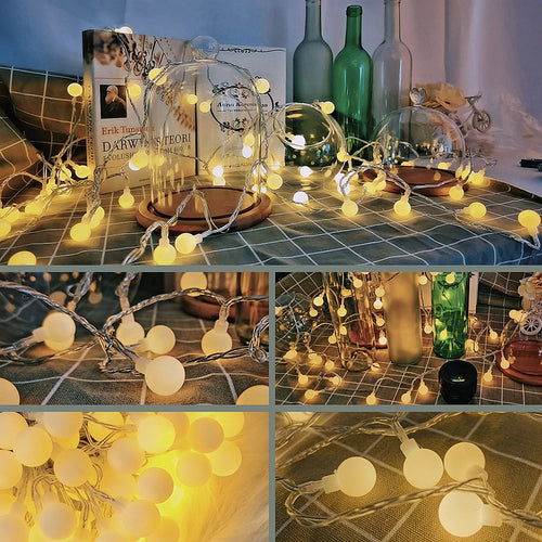 guirlande lumineuse à led en forme de boule pour extérieur et décoration - vue 6 sur 8