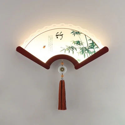 applique murale en bois éventail style rétro japonais à LED - vue 17 sur 18