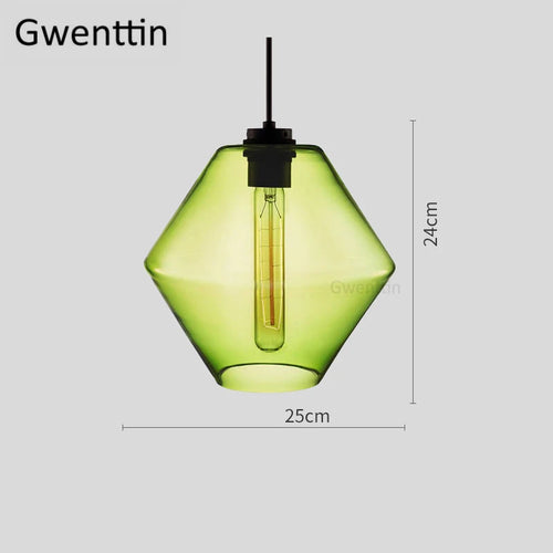 suspension moderne en verre teinté pour décoration intérieure - vue 11 sur 30