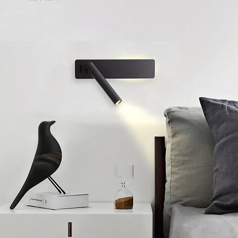 Applique murale led rotative 6w 3w chambre tête lit livre nuit - vue 5 sur 8