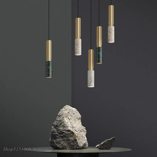 suspension moderne simple en marbre de style nordique ins - vue 3 sur 11
