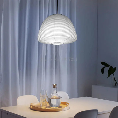 lampe suspendue nordique en papier fait à la main design créatif led - vue 3 sur 5