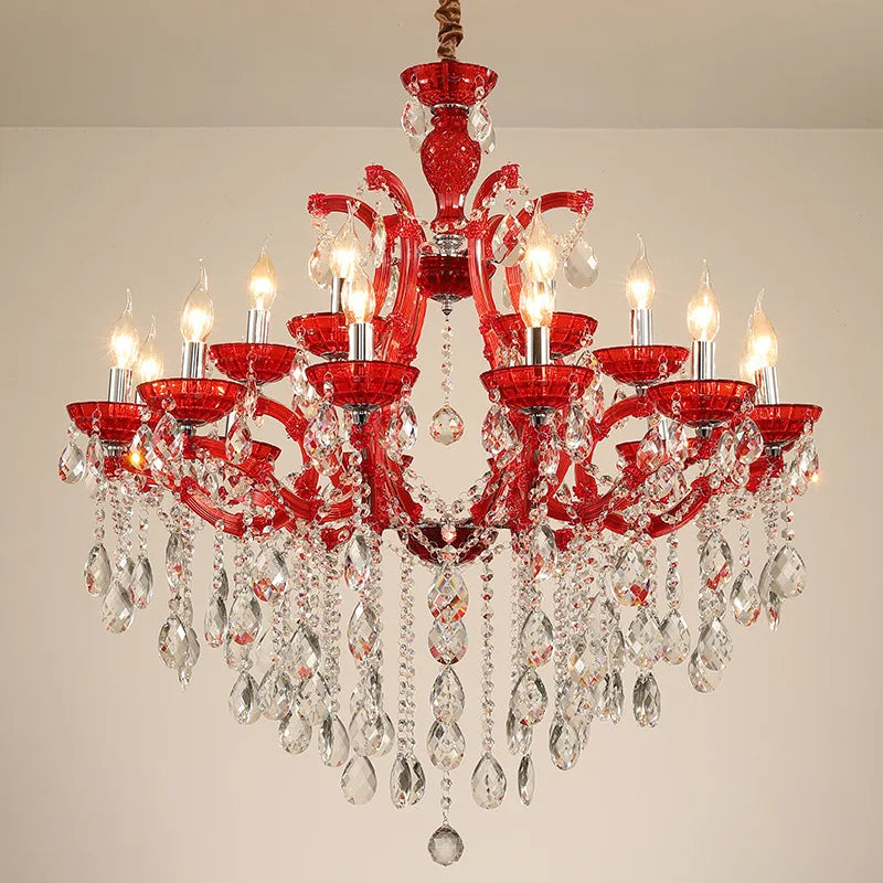 lustre moderne en fer et cristal de verre art déco éclairage suspendu - vue 4 sur 9