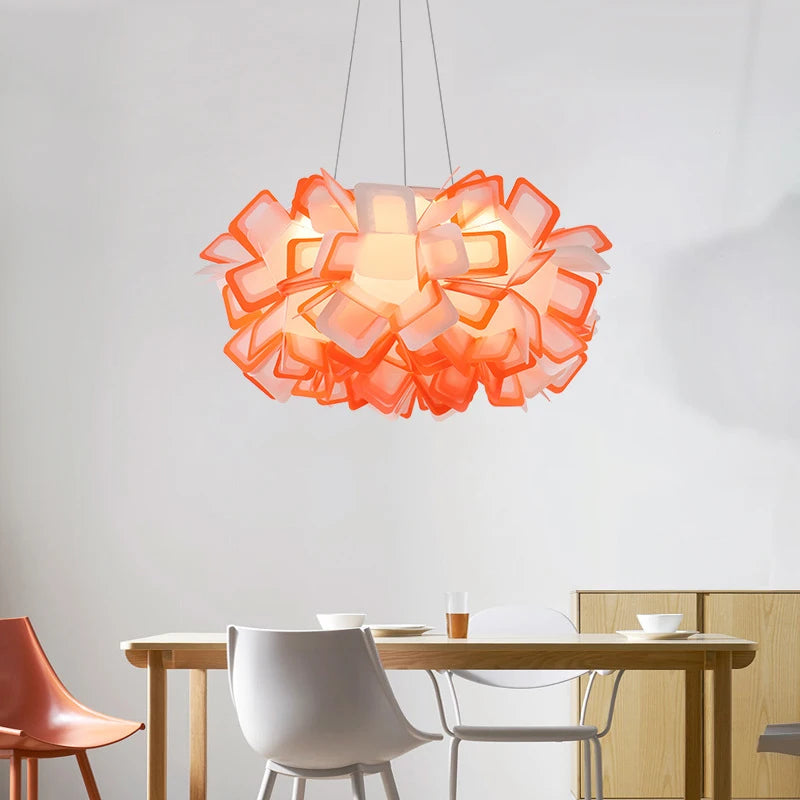 suspension fleur design italie led acrylique pour salon chambre