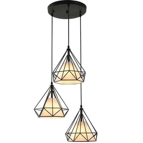 2022 New Nordic aisle diamond chandelier simple modern retro wrought iron living room dining room led ceiling chandelier - vue 6 sur 17