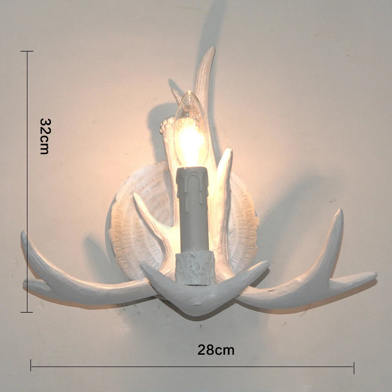 applique murale led en forme de bois de cerf en résine décorative