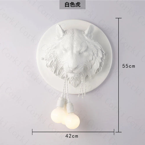applique murale nordique en résine motif tigre design italien lumineux - vue 8 sur 10