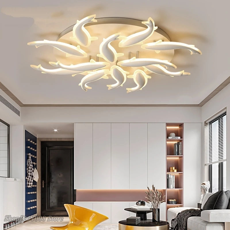 plafonnier led nordique moderne intérieur - vue 5 sur 10