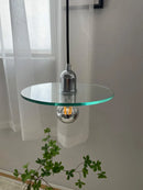 lustre rétro en verre clair suspendu pour décoration café bar