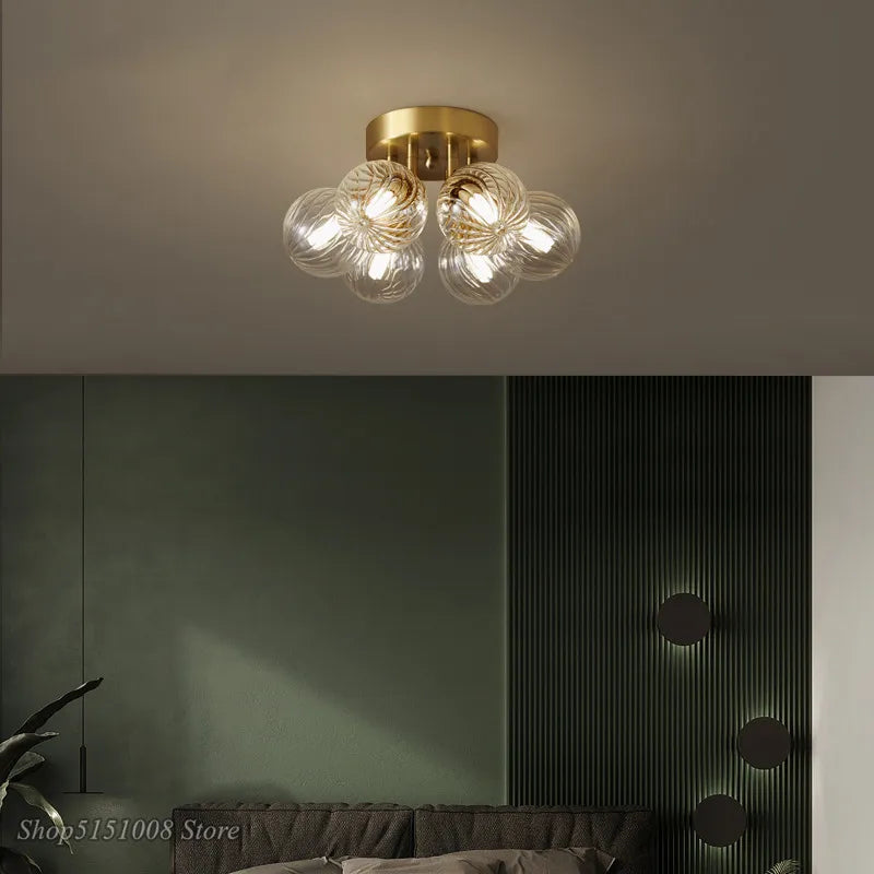 Lampe plafonnier verre boule magique