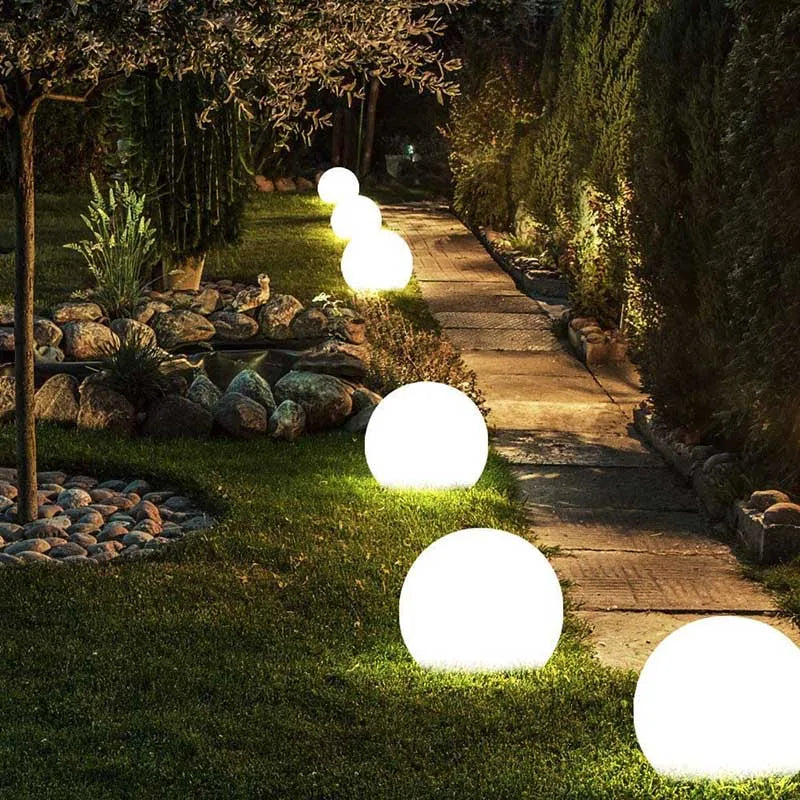 Lampe LED étanche boule de jardin lumière paysage éclairage déco jardin exterieur fête extérieure mariage bar piscina lampes de pelouse flottantes