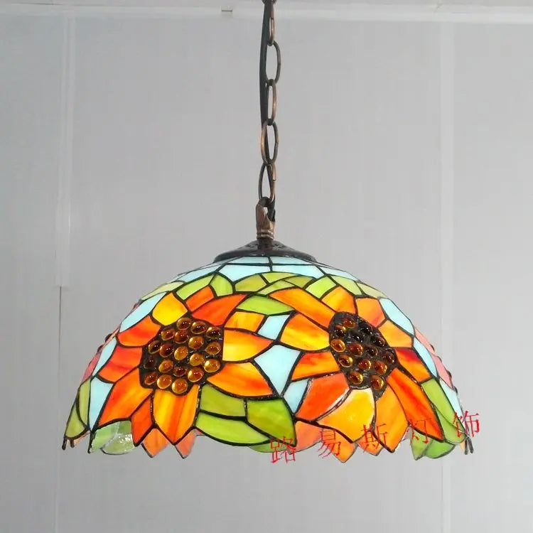lustre tiffany européen pour restaurant café ou bar - vue 10 sur 19