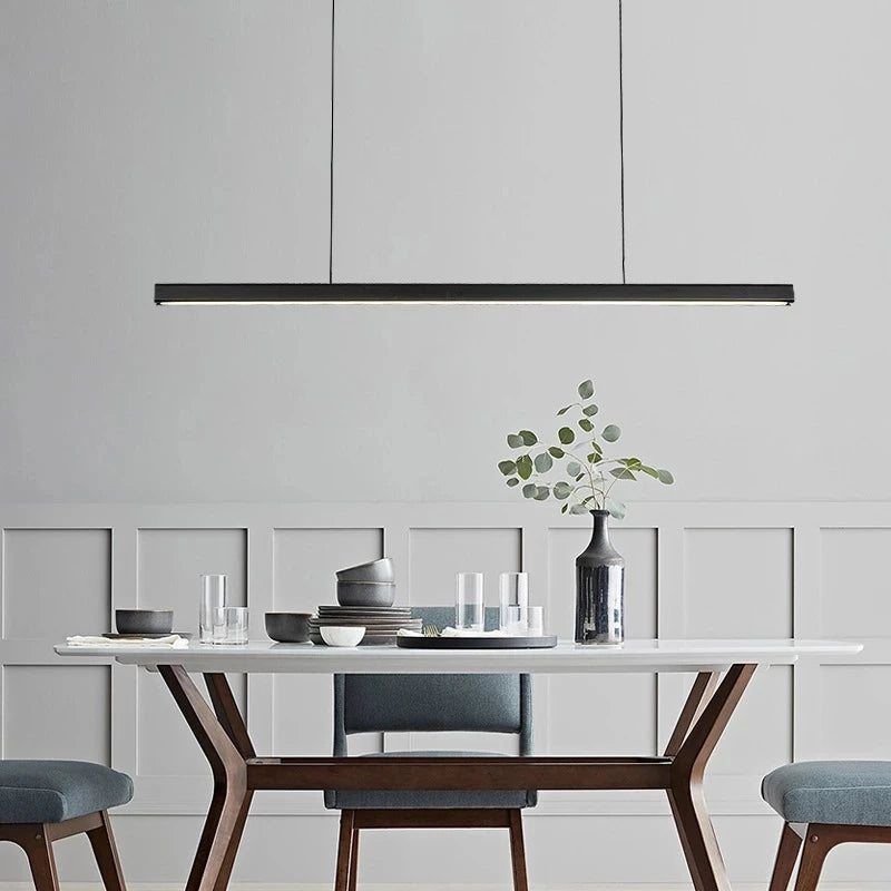 Lustre design moderne minimaliste personnalité barre à LED
