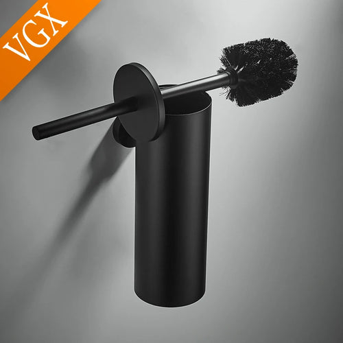 support mural porte-brosse de toilette en acier inoxydable brossé - vue 3 sur 7