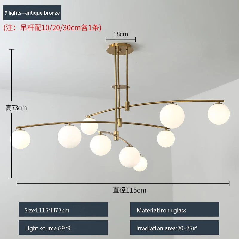 suspension moderne en métal et verre pour intérieur - vue 11 sur 18
