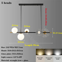 lustre led en verre style nordique pour décoration intérieure moderne