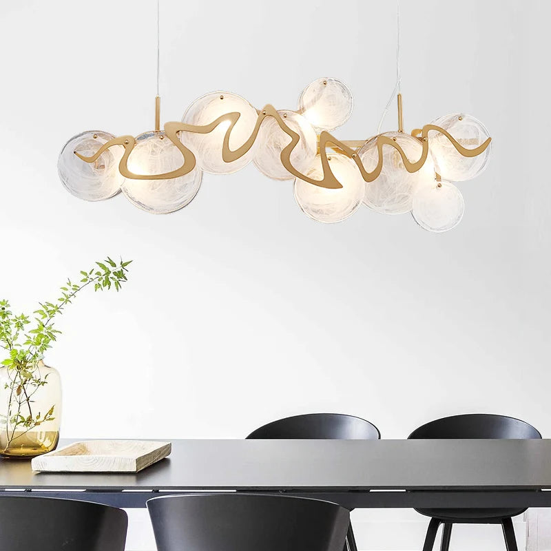 LED postmoderne doré rond ovale lustre éclairage lustre Suspension Luminaire Lampen pour Foyer