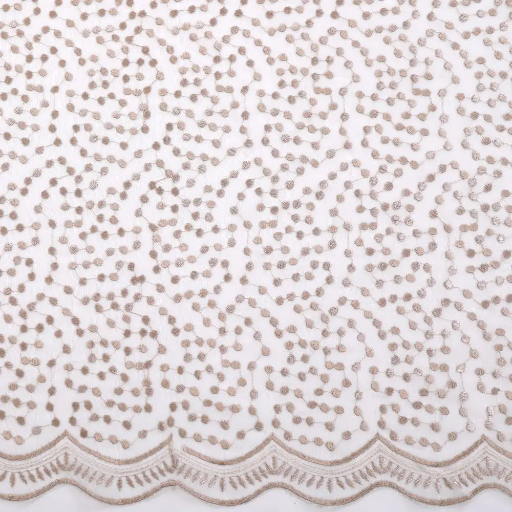 Rideau tulle brodé fleurs style européen salon chambre - vue 8 sur 8