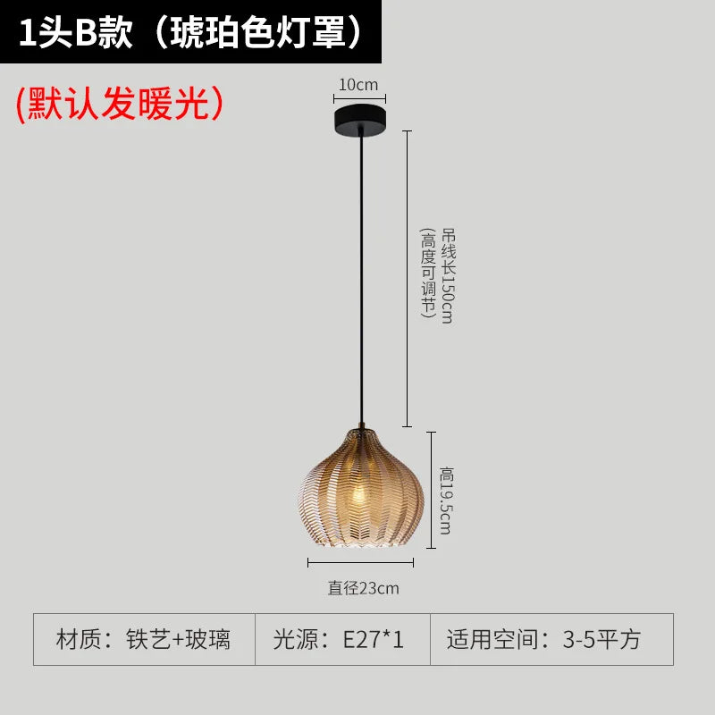suspension en verre style nordique pour décoration intérieure - vue 10 sur 15
