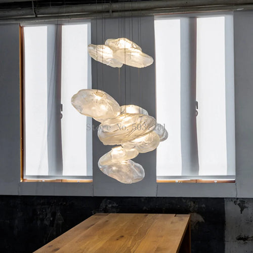 lustre en verre de luxe led post-moderne nordique créatif - vue 3 sur 12