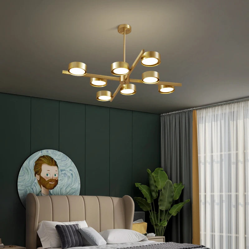 lustre nordique en cuivre design créatif pour éclairage doux - vue 5 sur 9