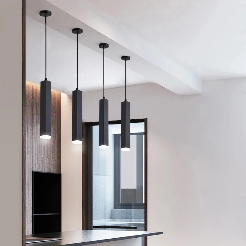 Luminaire suspension led tube tuyau carré - vue 5 sur 9