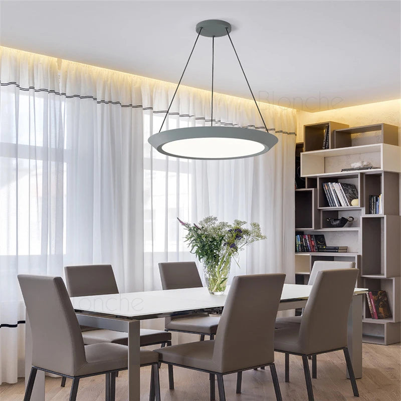 suspension moderne ronde en led pour éclairage intérieur - vue 6 sur 10