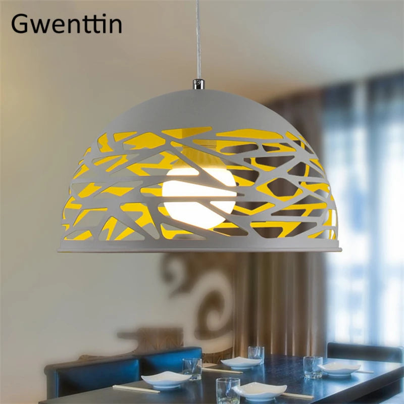 suspension moderne en coquille dœuf pour décoration intérieure - vue 3 sur 8
