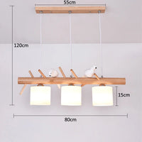 Nordique En Bois Massif PENDENTIF LED Lumière Salle à manger Plafond Lustre Chambre Salon Cuisine Éclairage Intérieur Luminaire