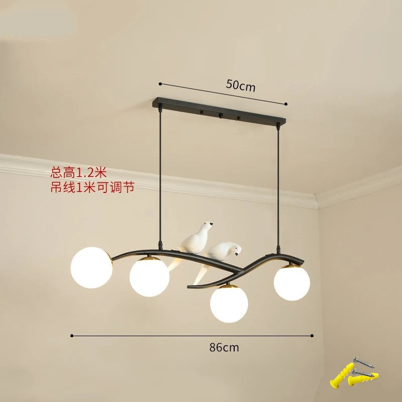 lustre moderne nordique en verre led pour restaurant bar - vue 14 sur 14