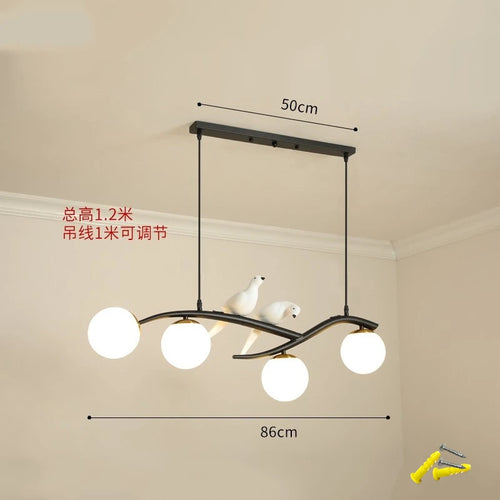 lampe d'oiseau nordique lustre moderne abat-jour en verre led - vue 15 sur 14