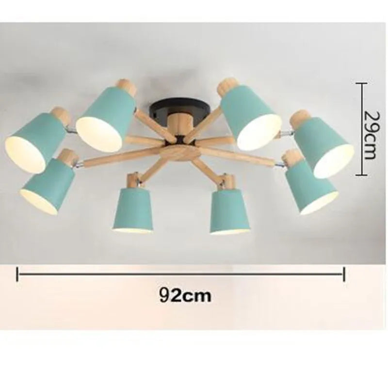 lustre nordique en bois massif simple et moderne - vue 18 sur 18