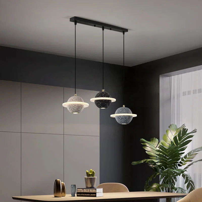 Lampe led suspendue ciment design moderne