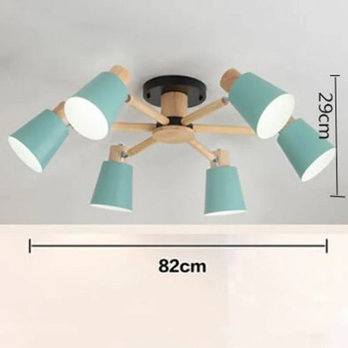 lustre nordique en bois massif simple et moderne - vue 18 sur 18
