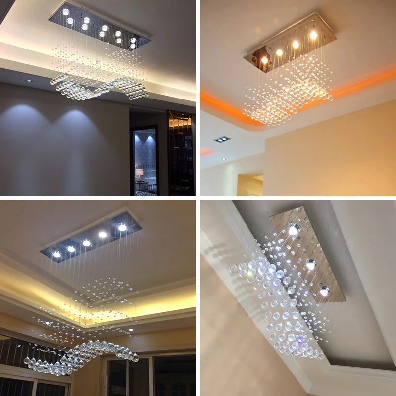 lustre moderne en cristal pour décoration intérieure élégante - vue 4 sur 6