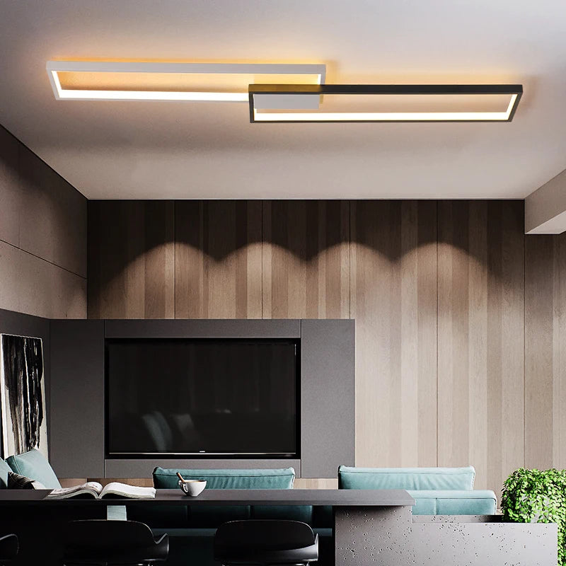 lustre led rectangulaire moderne minimaliste décor maison