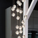 lustre boule de cristal nordique duplex villa salon restaurant