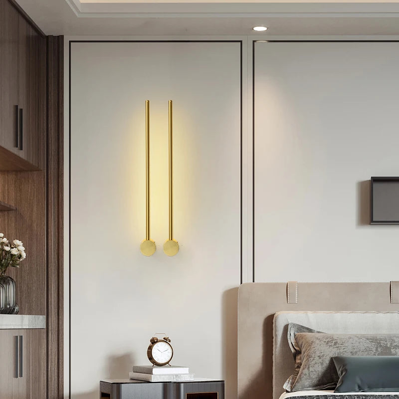 applique murale led nordique tige dorée style moderne créatif simple - vue 3 sur 11