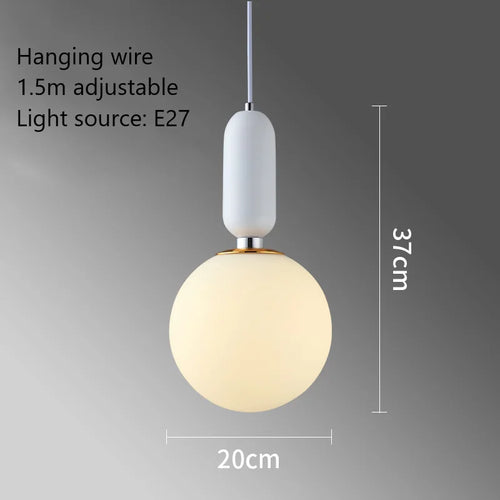 boule de verre moderne suspension led luminaire décoratif - vue 15 sur 15
