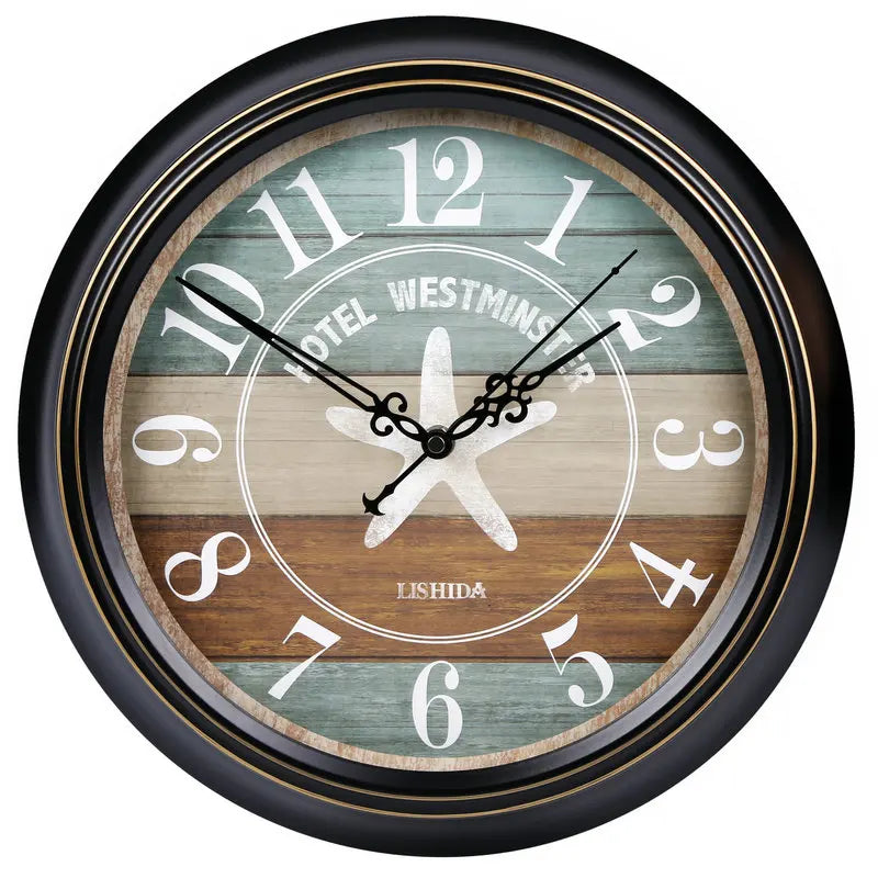 horloge murale silencieuse rétro style shabby chic décoration intérieure - vue 20 sur 24