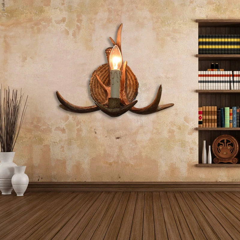 applique murale led en forme de bois de cerf en résine décorative