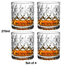 Lot 4 verres whisky old fashioned relief élégants
