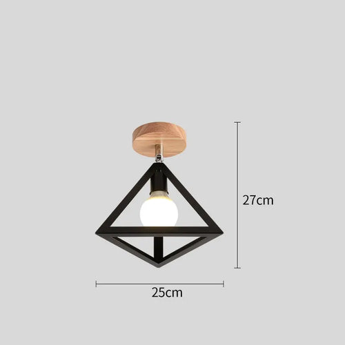 plafonnier led nordique moderne simple en fer triangle - vue 13 sur 18