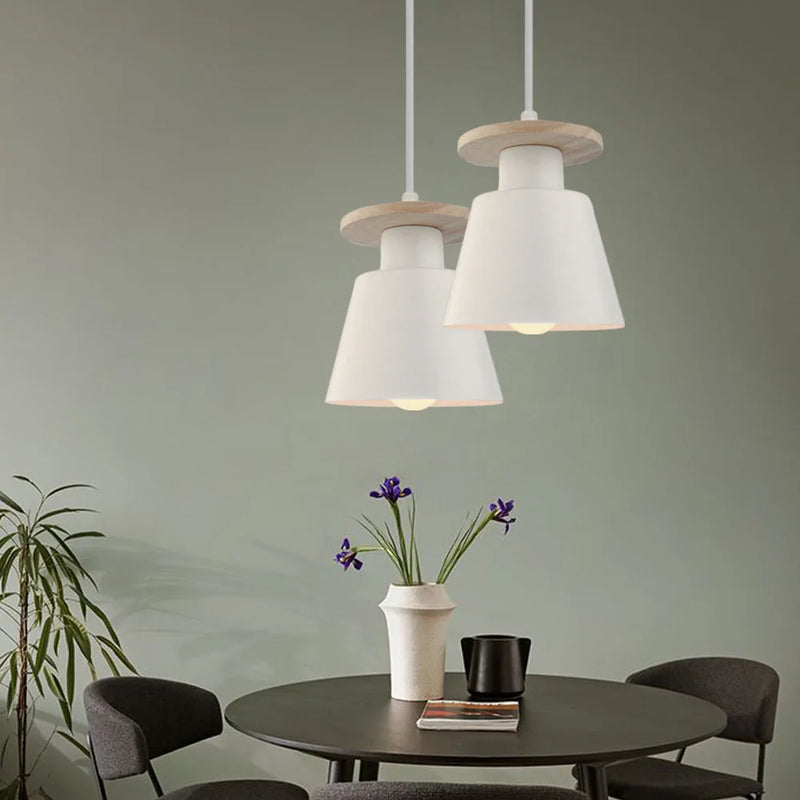 lampe led suspendue design nordique en bois pour bar hôtel